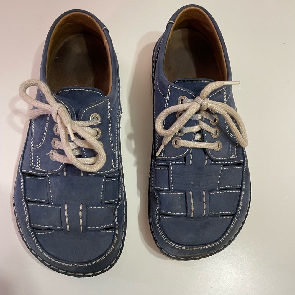 Birkenstock Fisherman Shoes Blue Suede Size 40 Regular Women’s 9.5